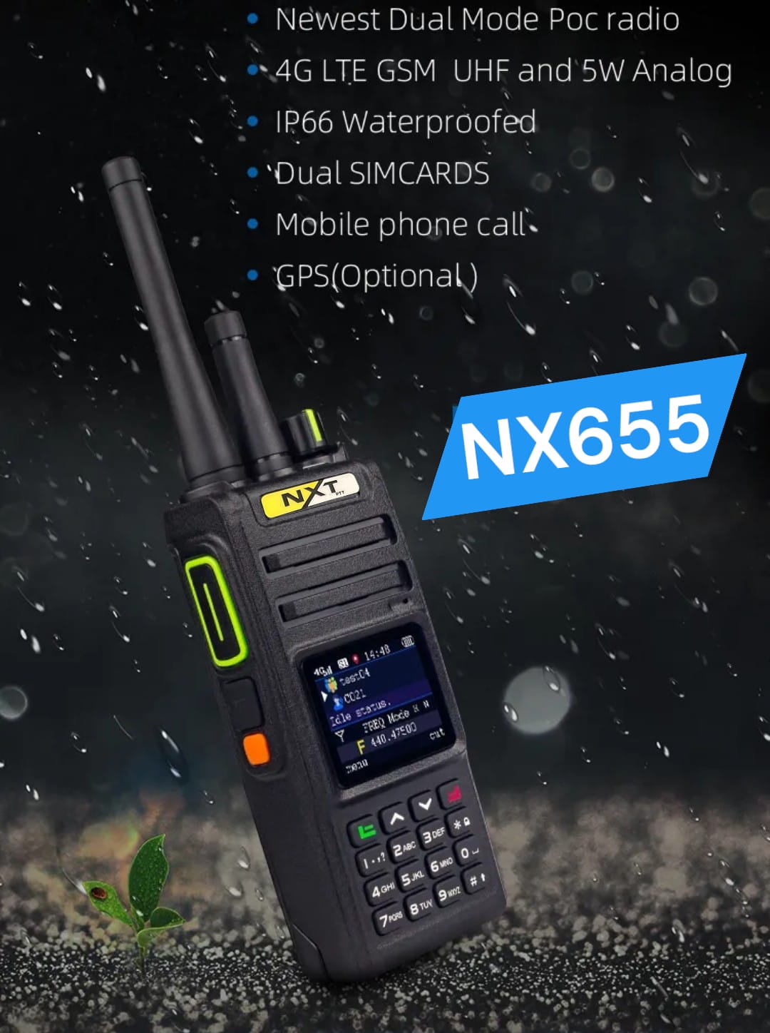 Nx655 ENCRYPTED WORLD WIDE SIGNAL WALKIE TALKIE  (DUAL RADIO)